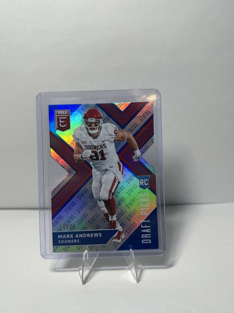 2018 Panini Elite Draft Picks Status Blue Die-Cut /25 Mark Andrews Rookie RC