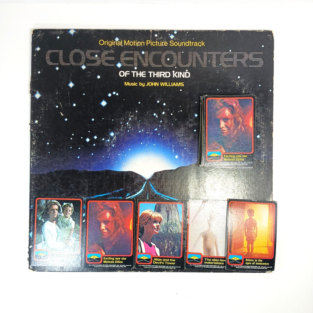 Close Encounters of the Third Kind LP Soundtrack Vinyl and Trading Cards 1978