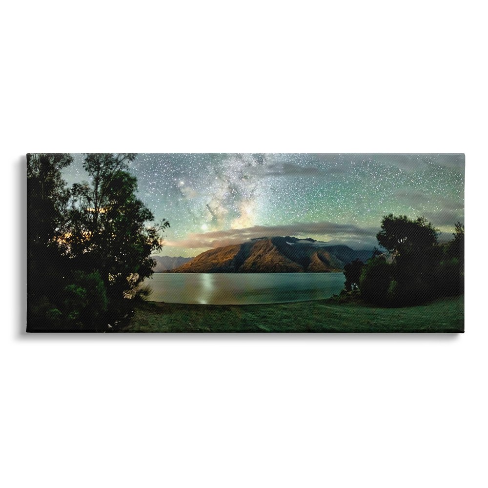 Starry Night Sky Landscape Canvas Wall Art Design by Lena Owens