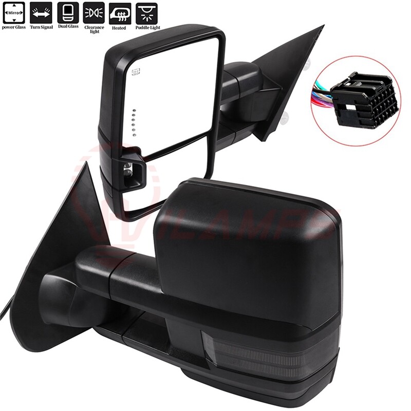 For 2014-2018 Chevy Silverado Sierra 1500 LED Signal Power Heated Tow Mirrors