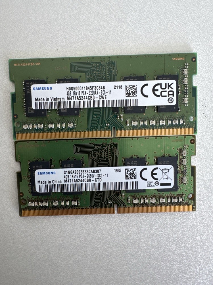 Samsung 8GB (2x4GB) DDR4 Laptop RAM SO-DIMM 3200MHz + 2666MHz Mixed