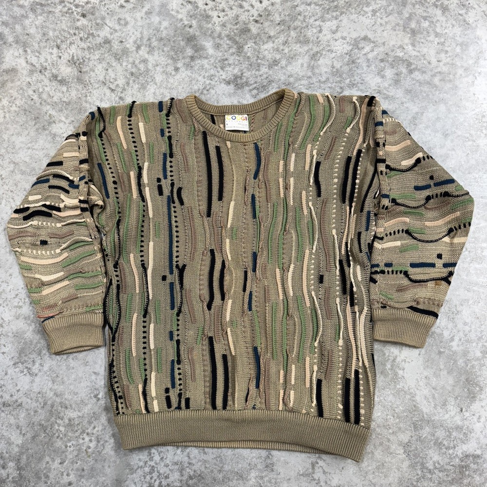 Vintage Coogi Sweater Mens Small 3D Knit Mercerised Cotton Made Australia 90s