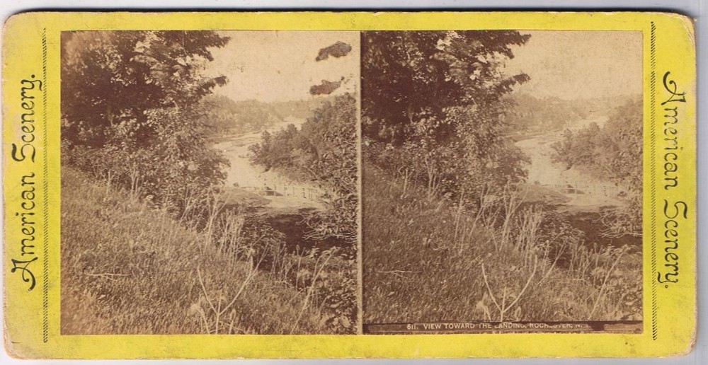Stereo View Card Stereograph View Toward The Landing Rochester New York