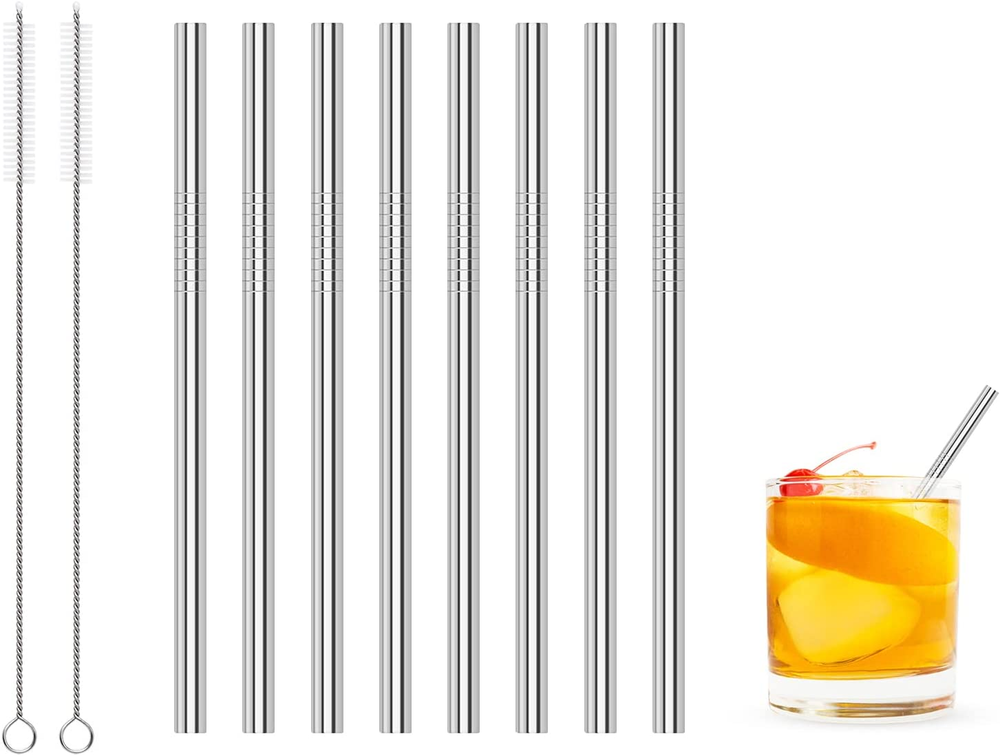 Short Metal Straws for Kids, Small Straws for Cocktails, Reusable Cocktail Straw