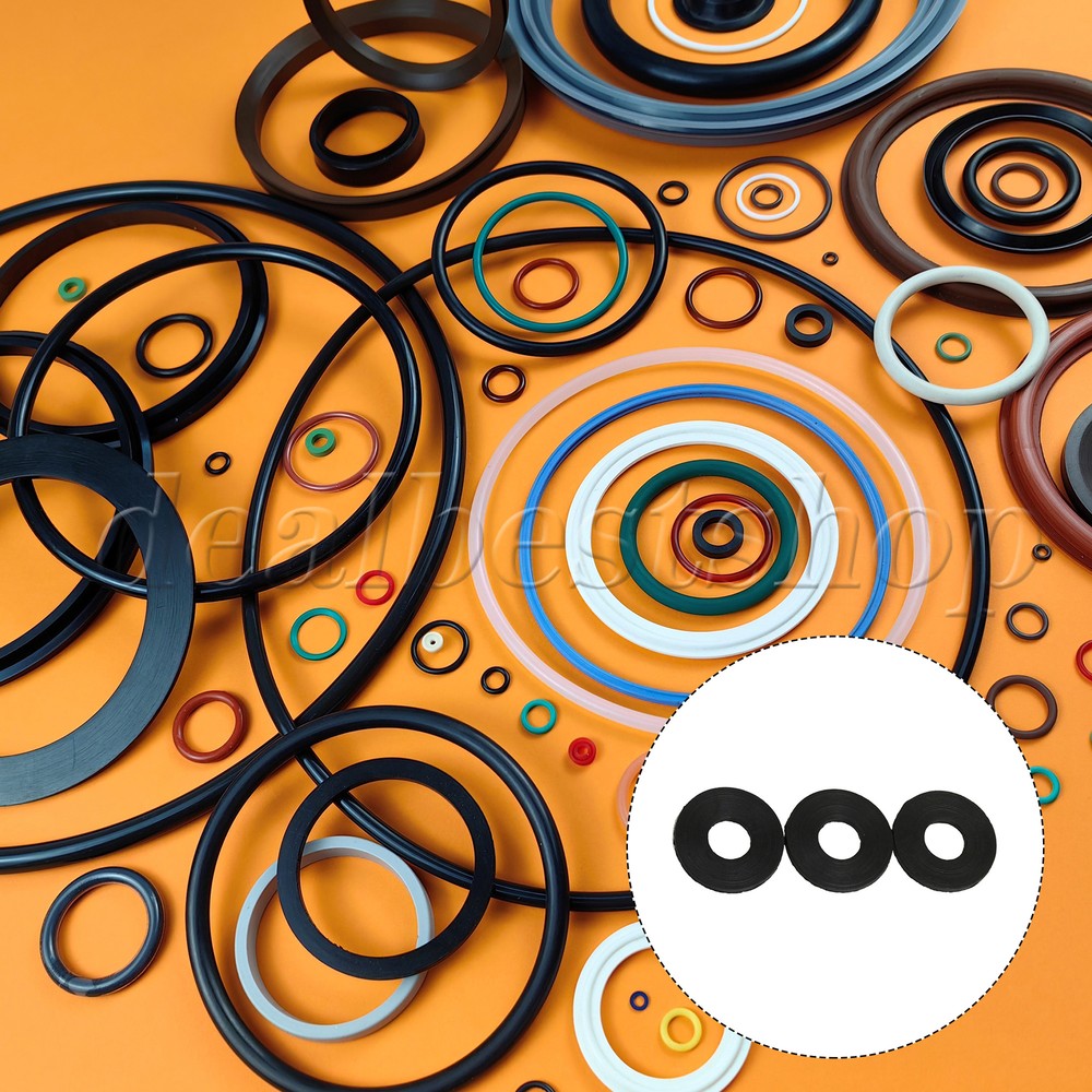 200 x Rubber Gasket Seal Ring 0.98x0.47x0.08inch for Automotive Plumbing