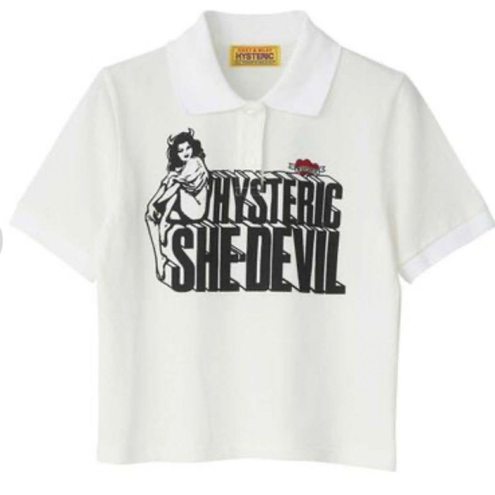 Hysteric Glamour White Polo Shirt Free Size Near Mint Condition