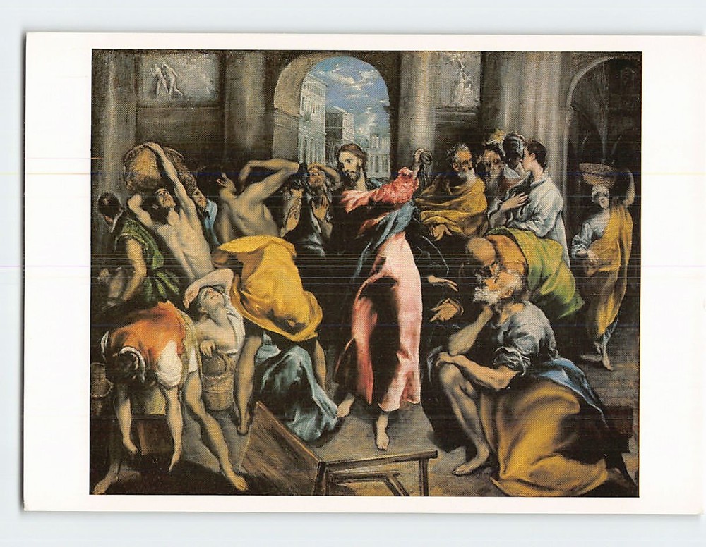 Postcard Christ Driving the Traders from the Temple by El Greco