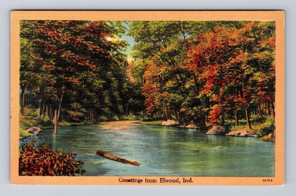 Elwood IN-Indiana, Scenic Greetings, Lake, Antique, Vintage Postcard