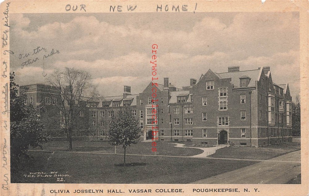 NY, Poughkeepsie, New York, Vassar College, Olivia Josselyn Hall, Albertype