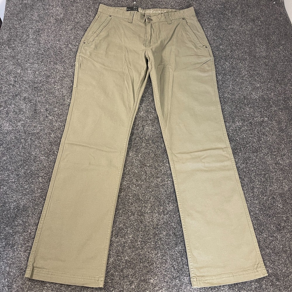 Eddie Bauer Canvas Utility Pants Mens 32x34 Olive NWT Stretch Workwear