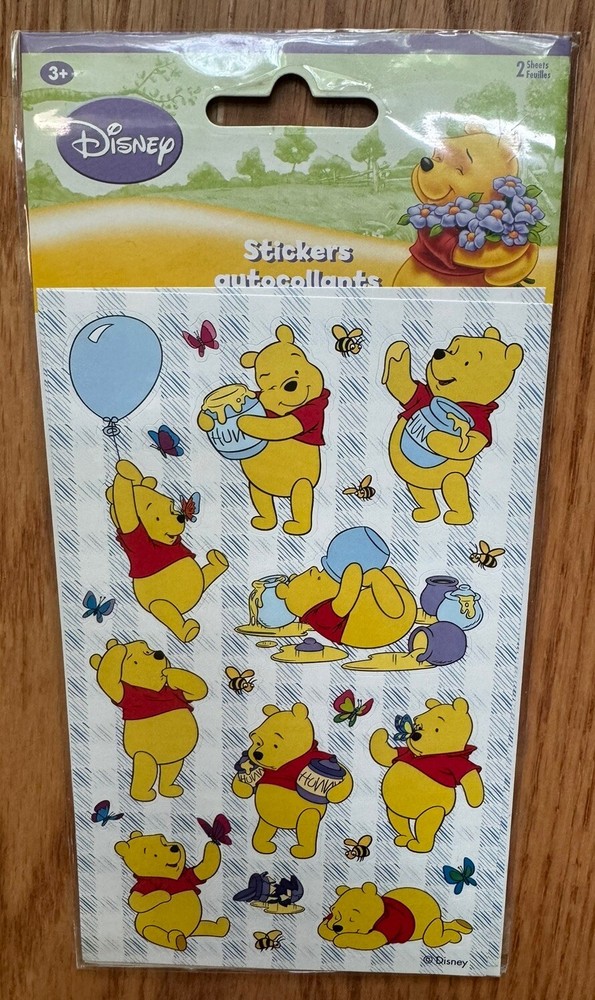 Sandylion Disney Winnie The Pooh Stickers, 2 Sheets, New In Sealed Package