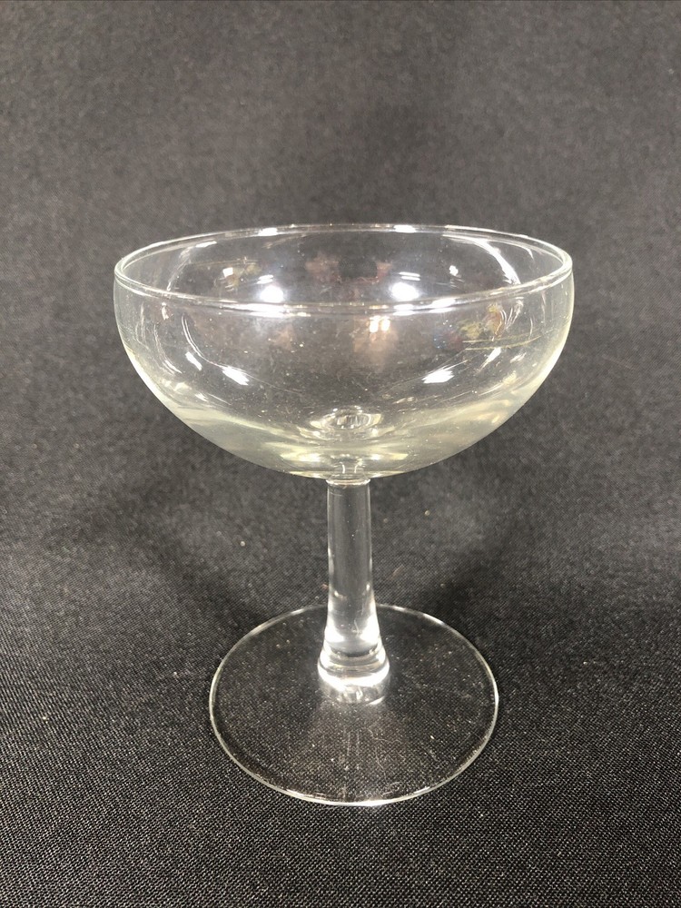 Vintage Clear Glass Stemmed Champagne Coupe 4.5”