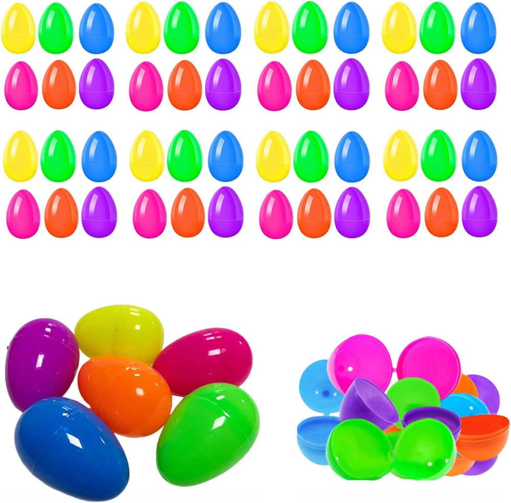 Plastic Easter Eggs Bulk,60Pcs Plastic Fillable Easter Eggs,2.4