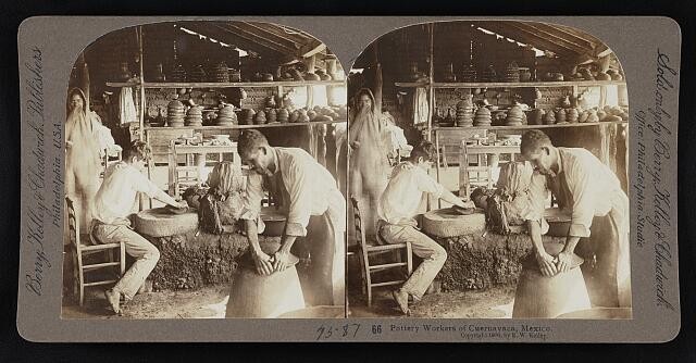 Photo:Cuernavaca Mexico 1906 Pottery Workers Studio Interior Stereoview