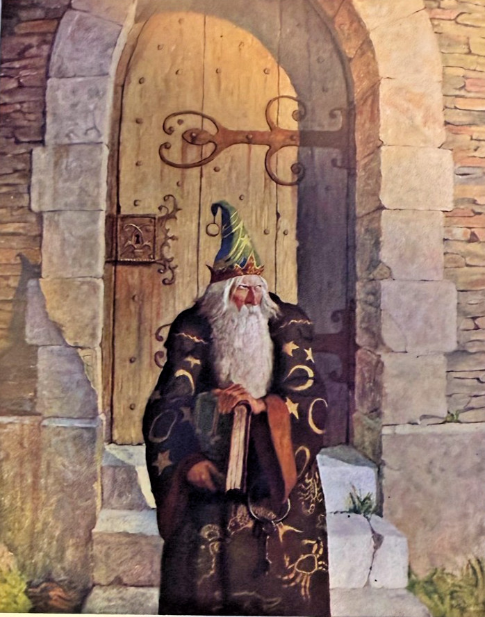 1916 Vintage Magazine Illustration N C Wyeth Wizard Astologer Fantasy
