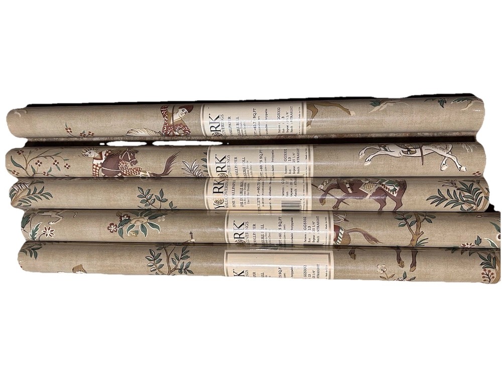 Vintage YORK Floral & Nature Wallpaper Rolls, Beige Multicolor, 60.75 sq. ft