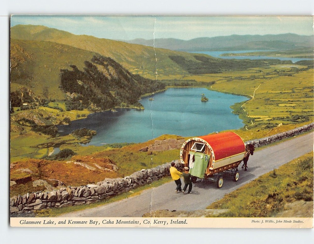 Postcard Glanmore Lake & Kenmare Bay Caha Mountains  Co Kerry Ireland