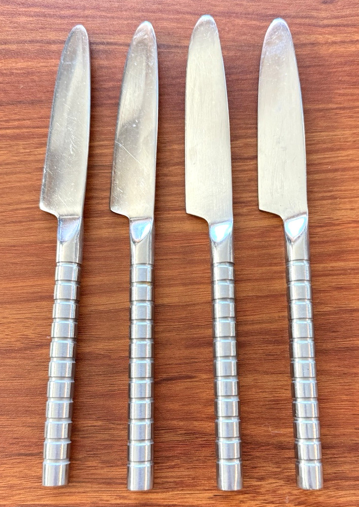 Gourmet Settings TRAFFIC Glossy Stainless Rings Flatware Dinner Knife Knives 9”