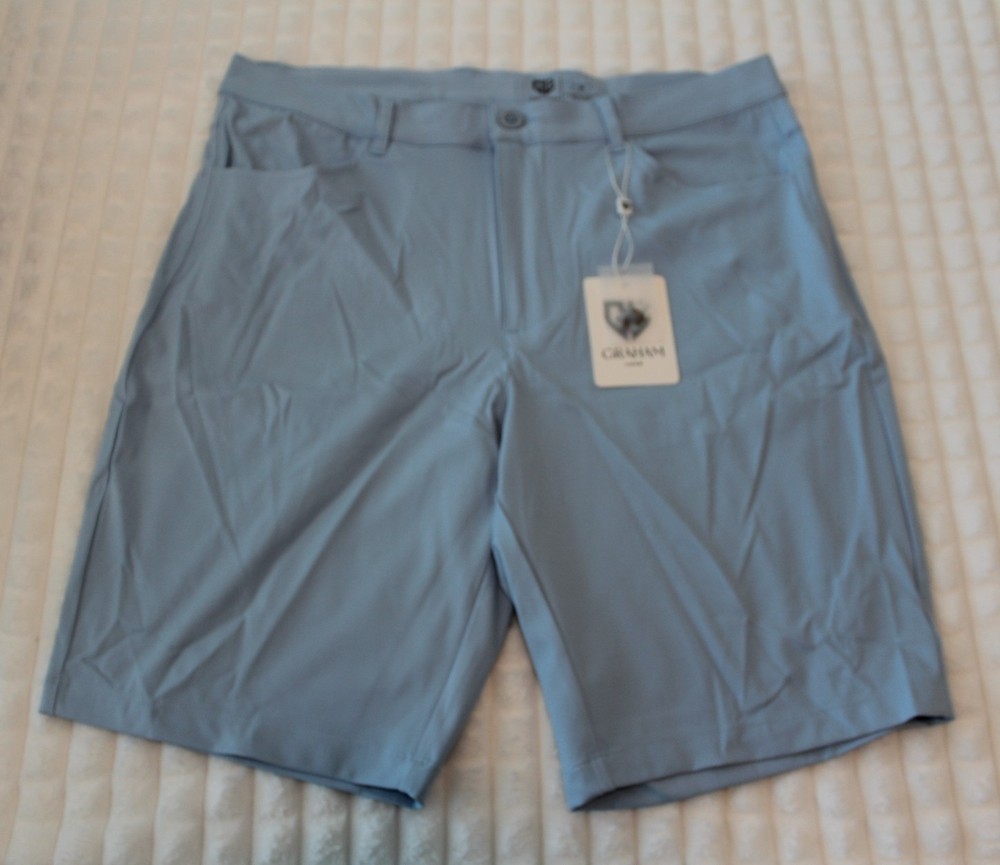 Graham Luxe Wren Shorts Men 34 NWT Powder Blue Golf Stretch