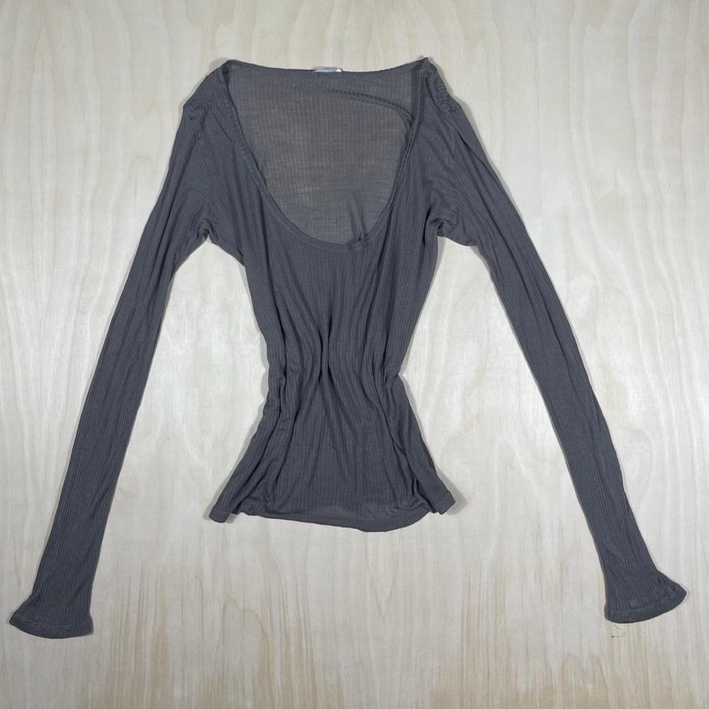 American Vintage grey see thru long sleeve top
