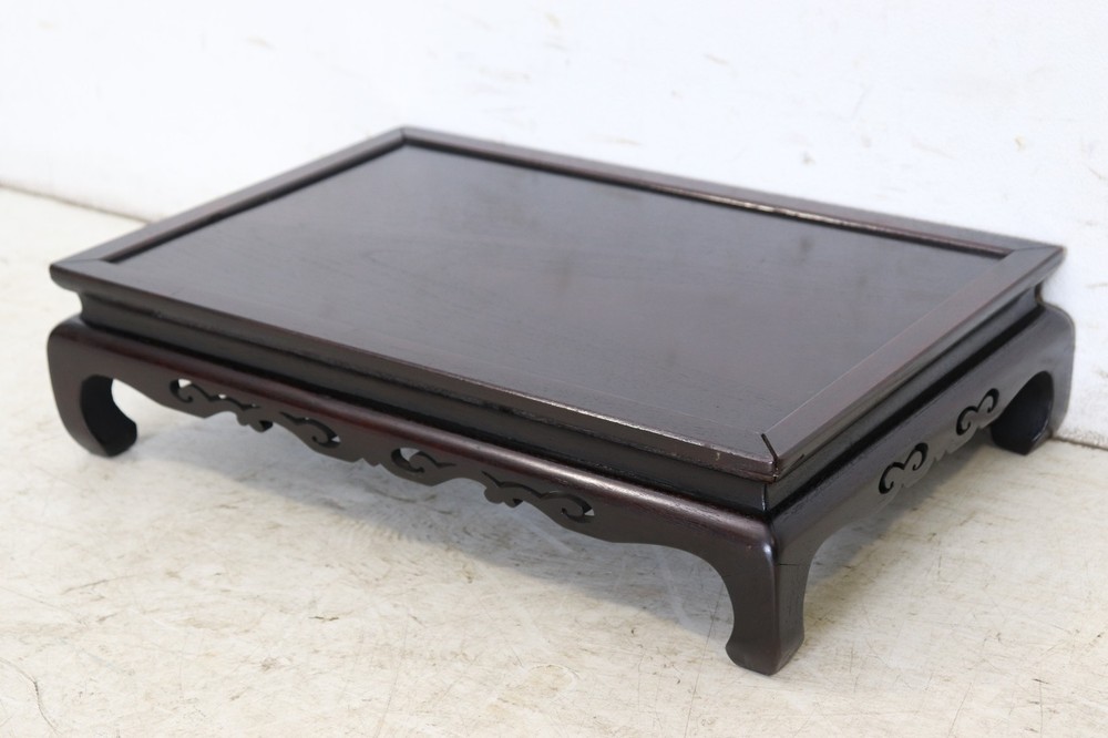 Vintage Japanese Wooden Bonsai Stand Flower Vase Base Karaki Display Table 18.7