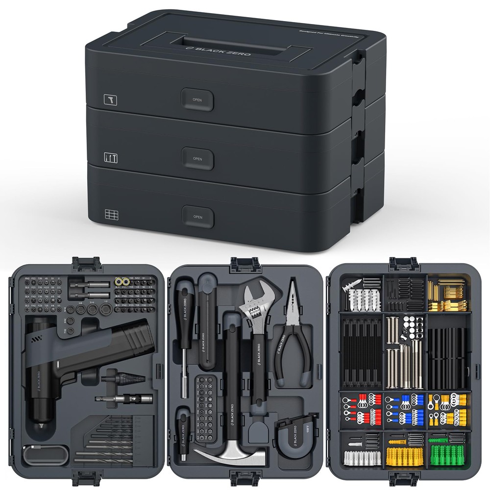 BLACKZREO Smart Cordless Brushless Drill 16.8V Max Tool Set, Intelligent LED ...