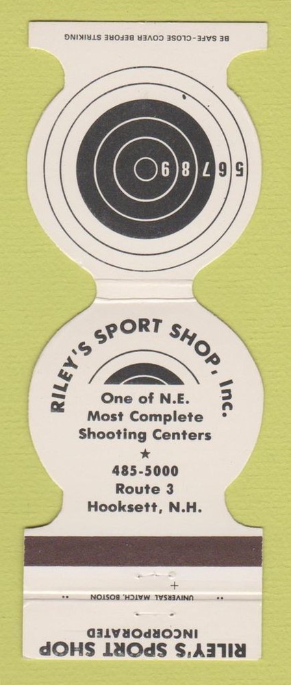 Matchbook Cover - Riley's Sport Shop Archery Hooksett NH