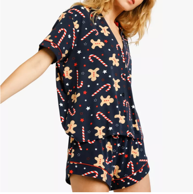 Gingerbread Christmas Pajama Set –  2-Piece Set  Womans