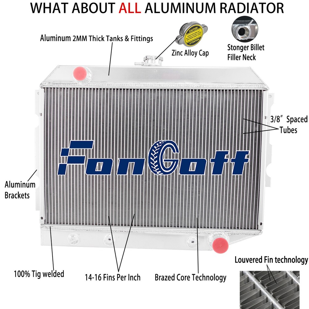 3 Core Aluminum Radiator Fits 68-74 Dodge Plymouth Small Block 26