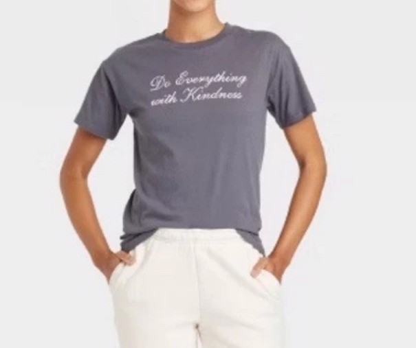 Women's Do Everything With Kindness Short Sleeve Graphic T-Shirt Gray - Size XS