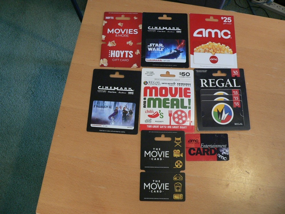 11 Movie Theater Gift Cards AMC Cinemark Regal Collectible Star Wars Frozen Disney