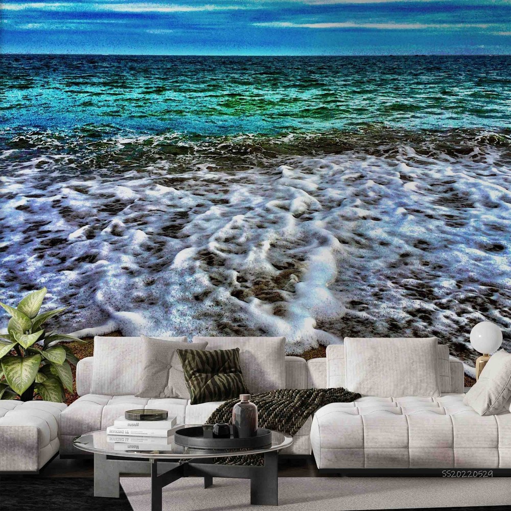 3D Sky Sea Waves Landscape Wall Murals Wallpaper Murals Wall Sticker