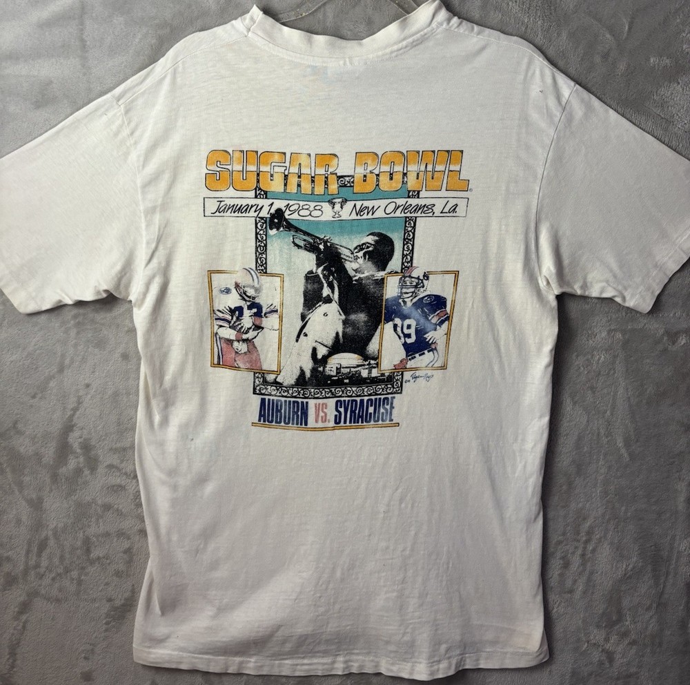 Vintage 1988 Sugar Bowl Auburn Syracuse T Shirt Men’s L USA Single Stitch NCAA