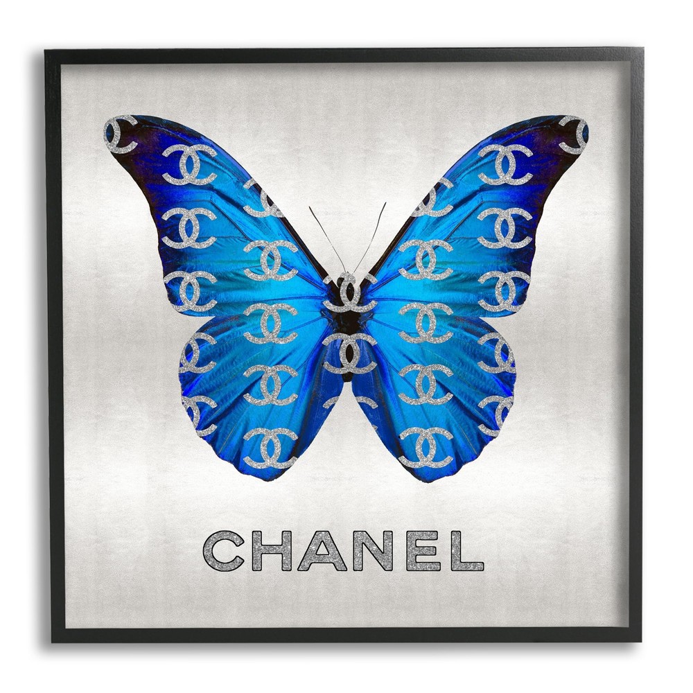 Blue Trendy Butterfly Framed Giclee Art by Madeline Blake