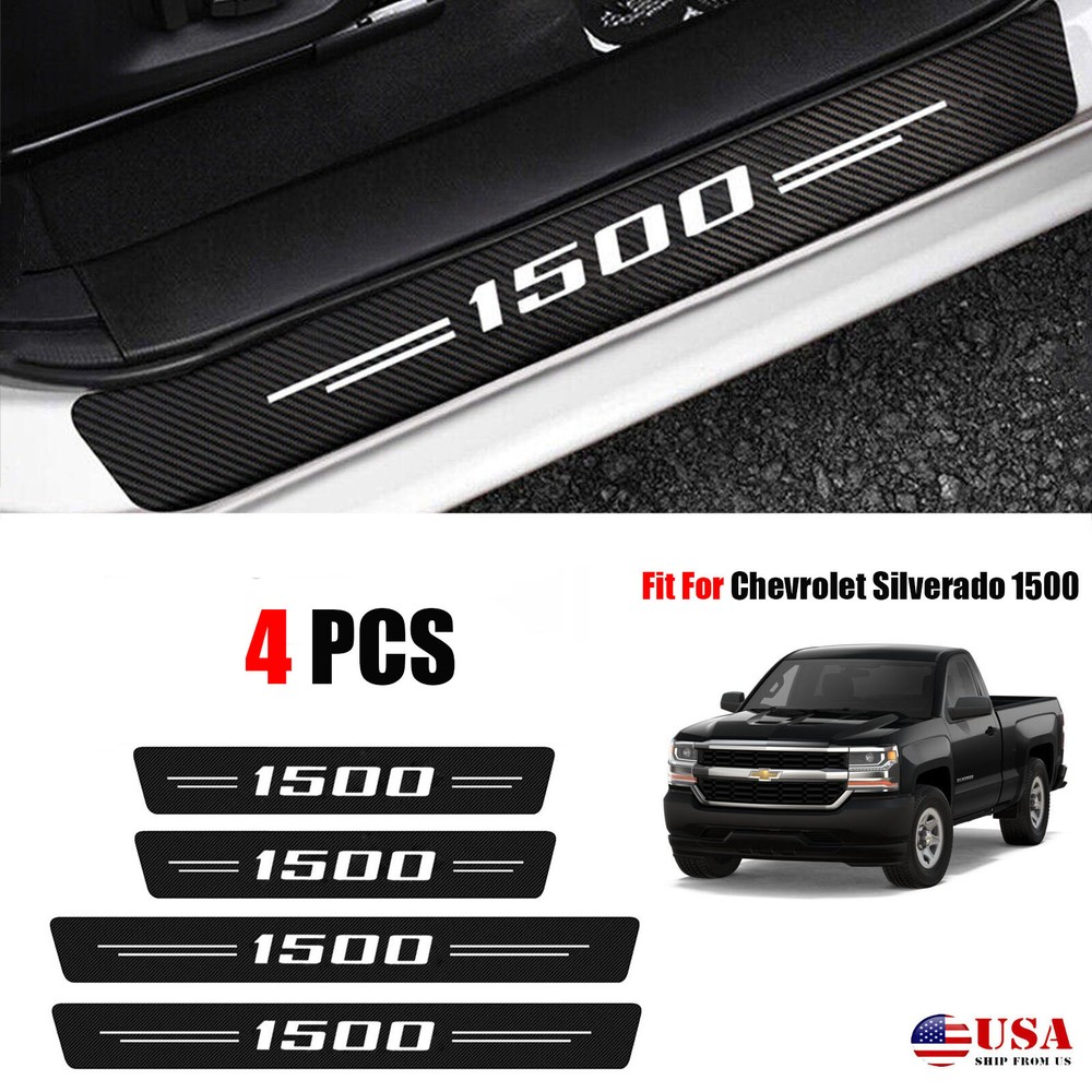 4PCS Car Door Sill Protector for Chevy Silverado 1500 M7