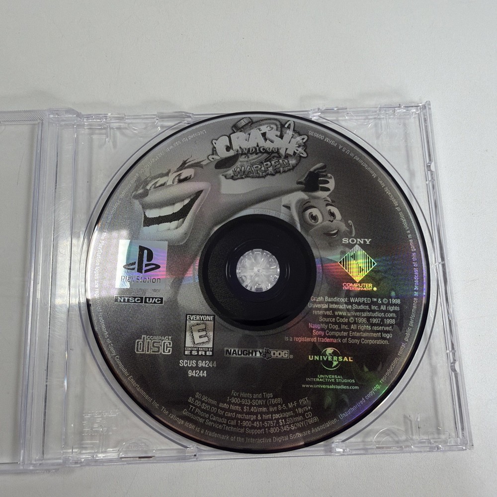 Crash Bandicoot: Warped Sony PlayStation 1 PS1- Disc Only & Tested