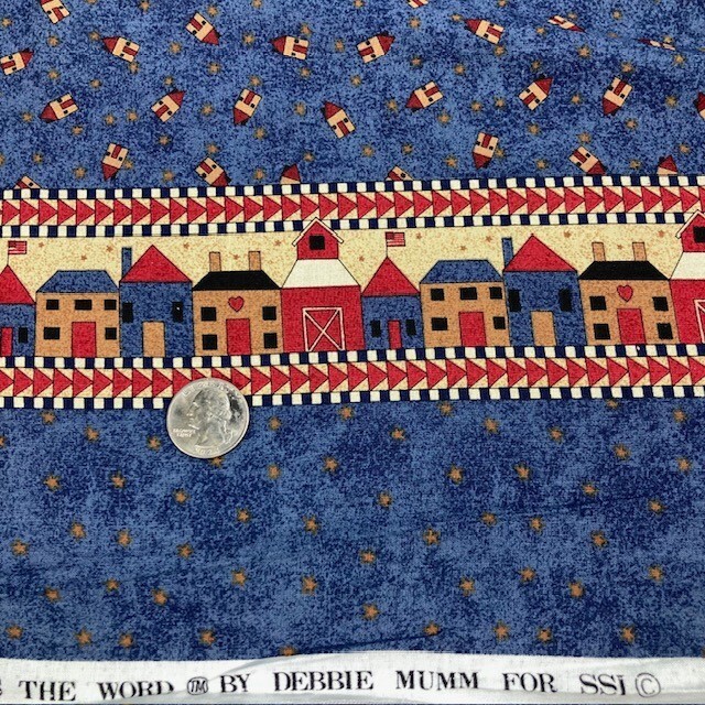 Casas a pequeña escala en tela Debbie Mumm con borde tira 100% algodón 1,75 yardas