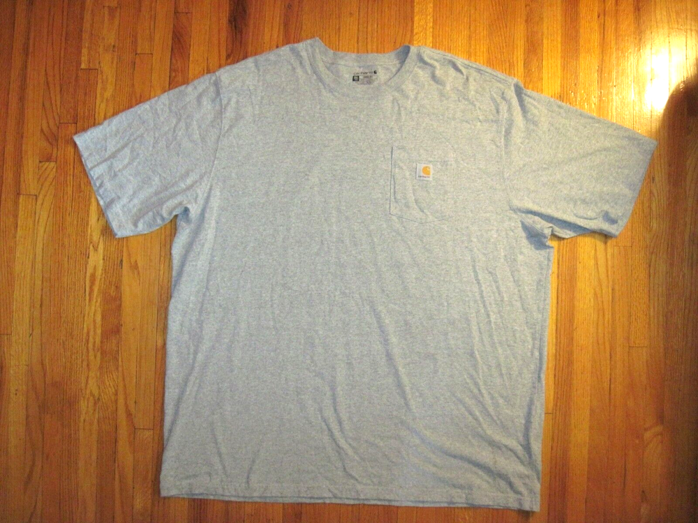 Big & Tall Carhartt Loose Fit Size 3XLT Heather Gray Heavyweight Pocket T-Shirt