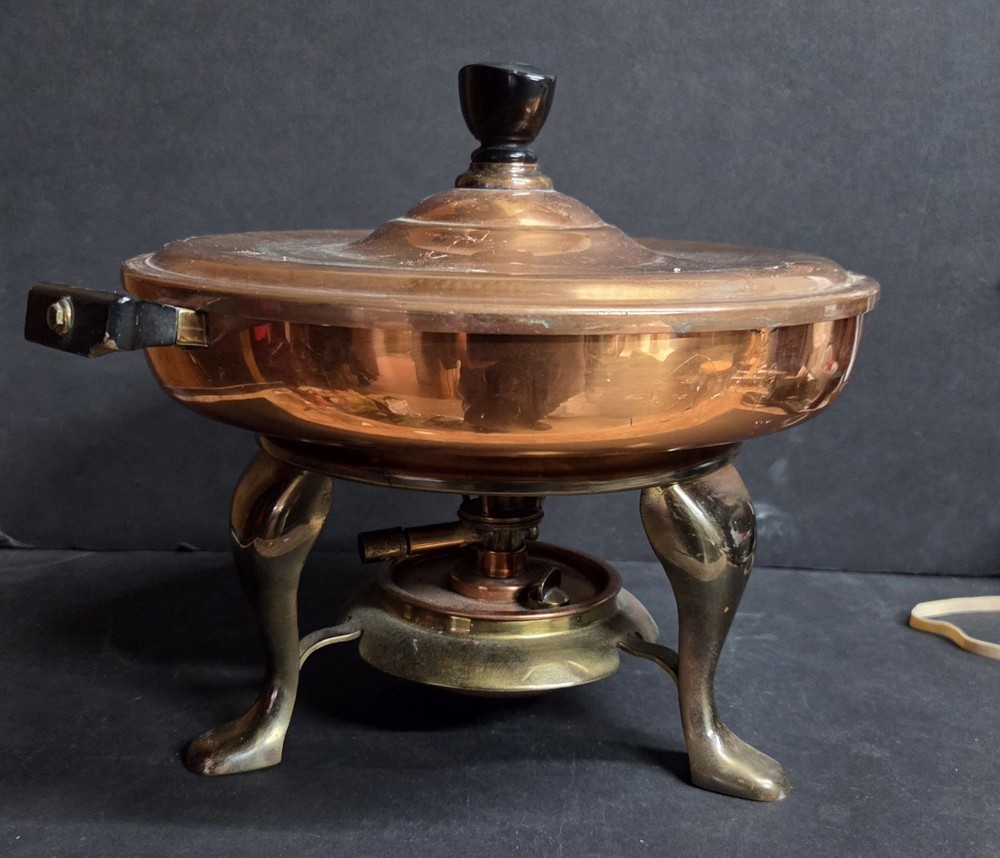 Vintage Rochester Fondu Set Copper And Brass