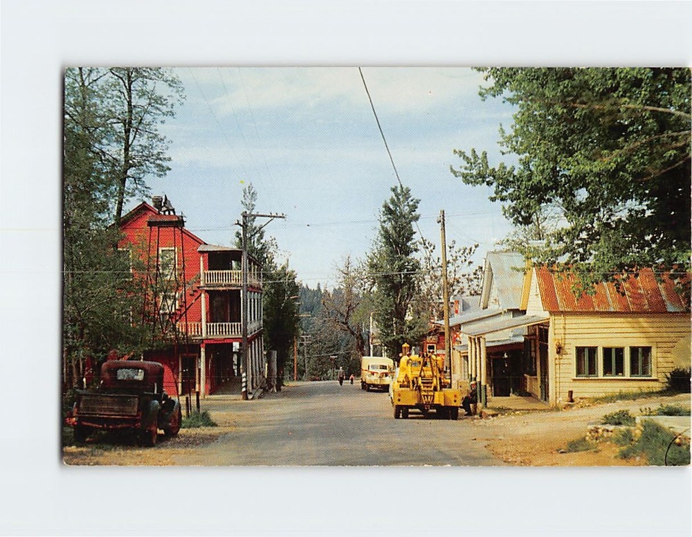Postcard Street Scene Dutch Flat California USA