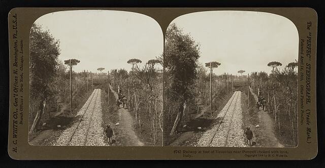 Photo:Pompeii Italy 1906 Vesuvius Lava Choked Railway Stereograph