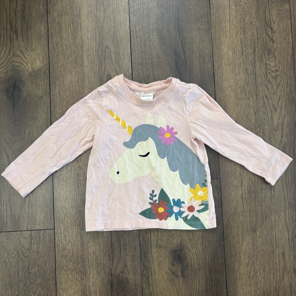 Hanna Andersson Unicorn Long Sleeve Shirt, Size 90 cm / US 3T