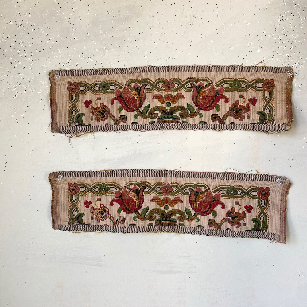 1926 French Jacquard fabric sample UNUSED vintage upholstery tapestry Antique c