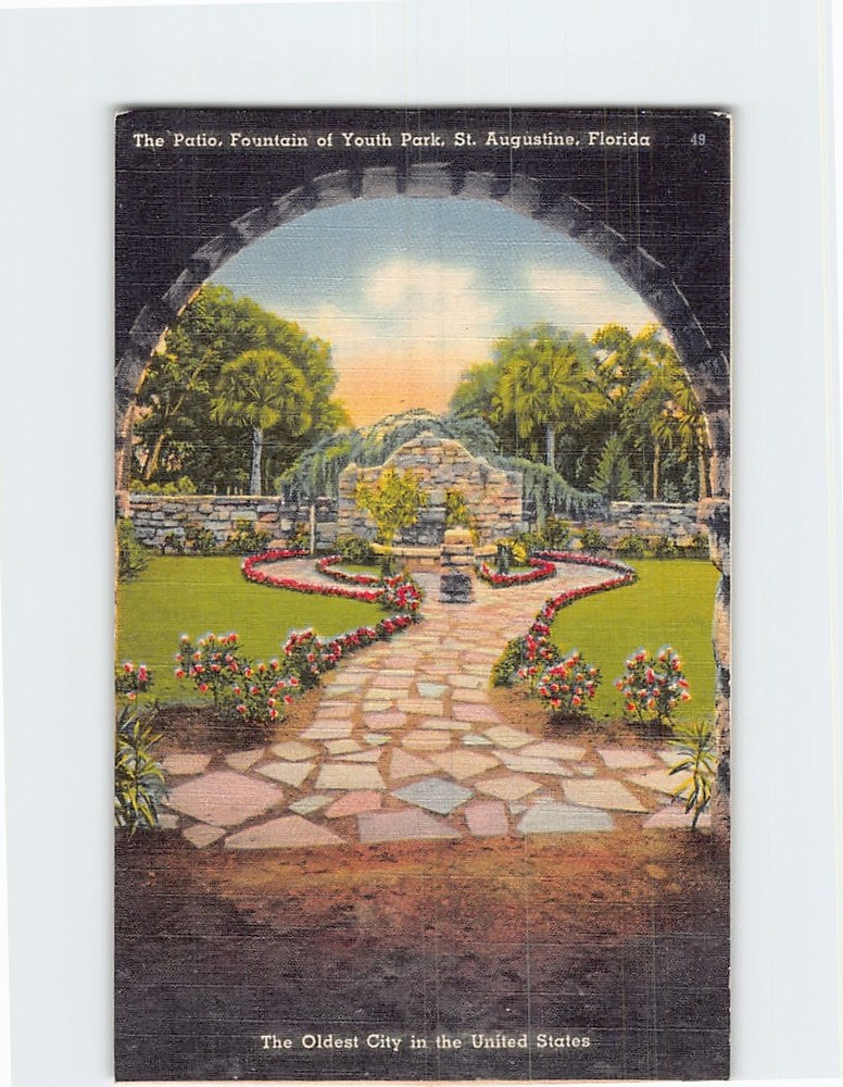 Postcard The Patio Fountain of Youth Park St. Augustine Florida USA