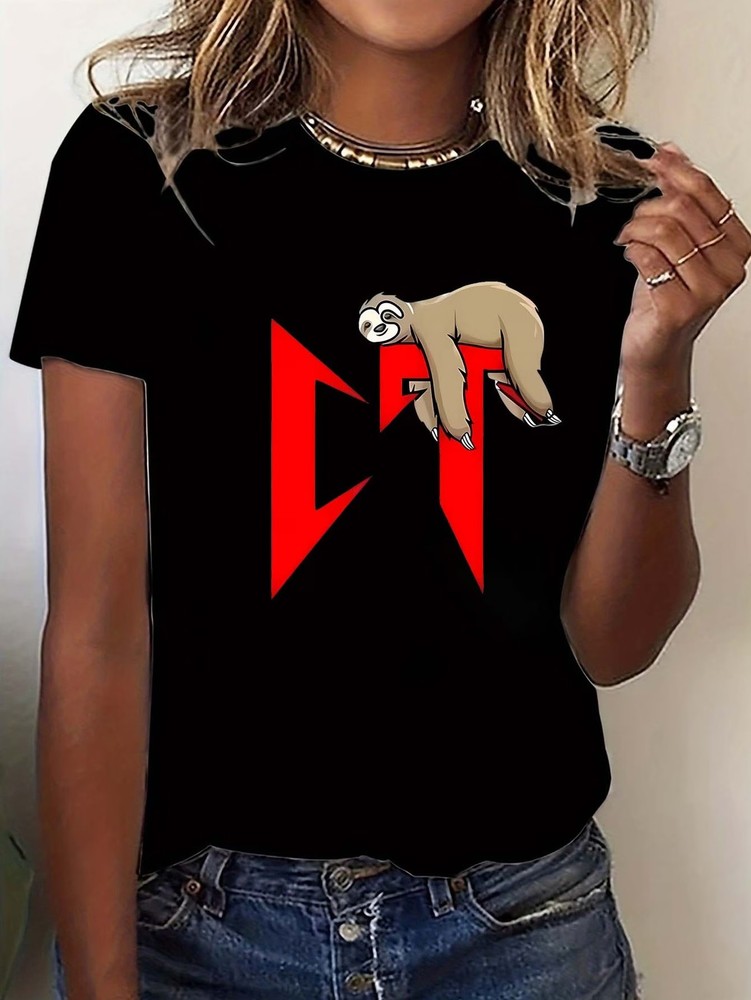 Cute Sloth Print T-Shirt