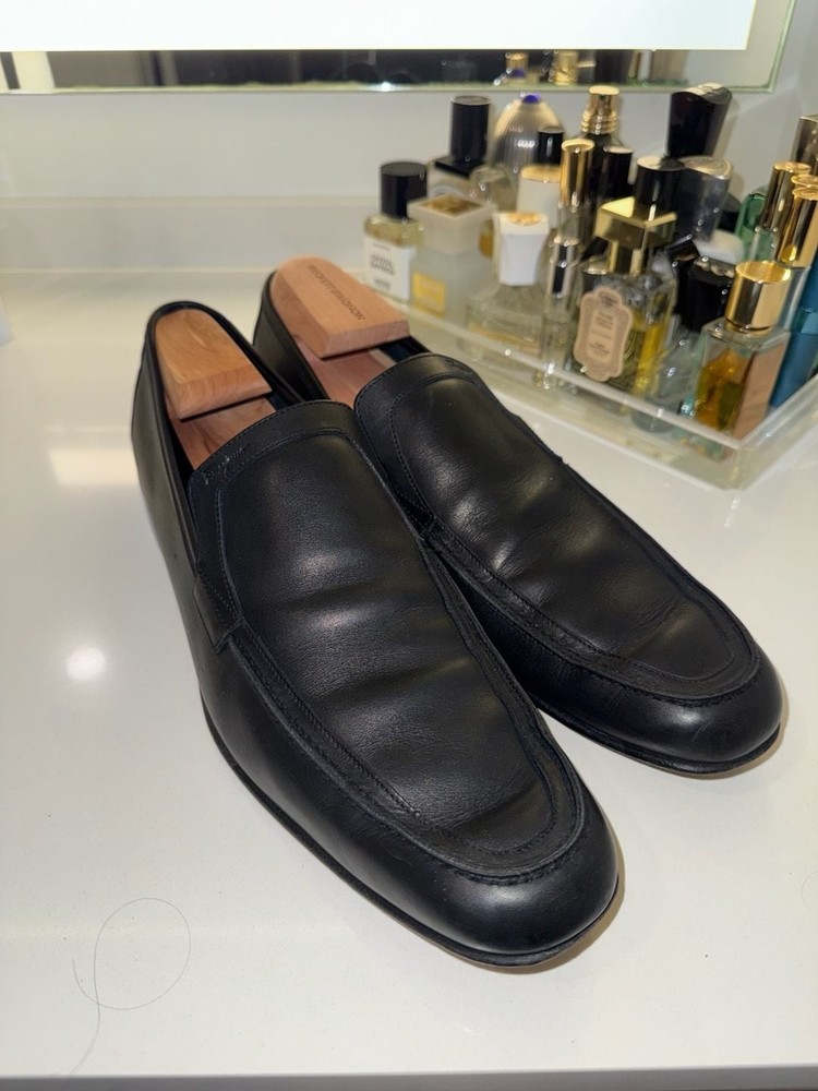 Salvatore Ferragamo Black Leather Loafers Size 12