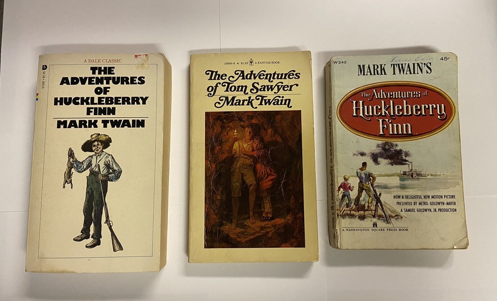 Vtg Paperback Lot (3) Mark Twain Huckleberry Finn & Tom Sawyer