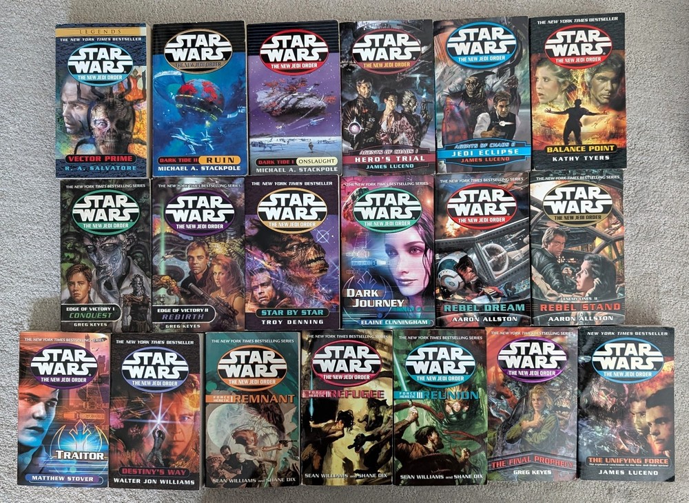 Star Wars = THE NEW JEDI ORDER = complete set 1-19 paperbacks VG