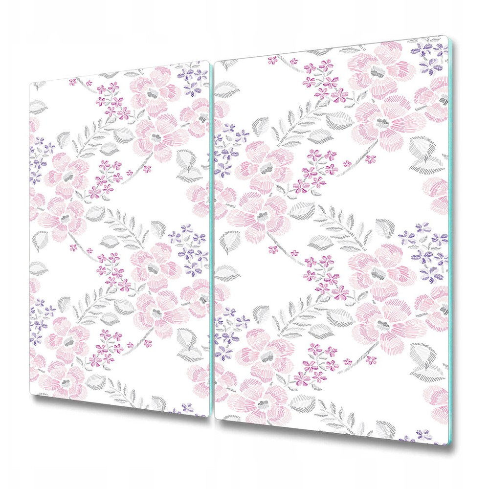 Glass Chopping Cutting Board Minimalist floral Geometric drawing 2x30x52