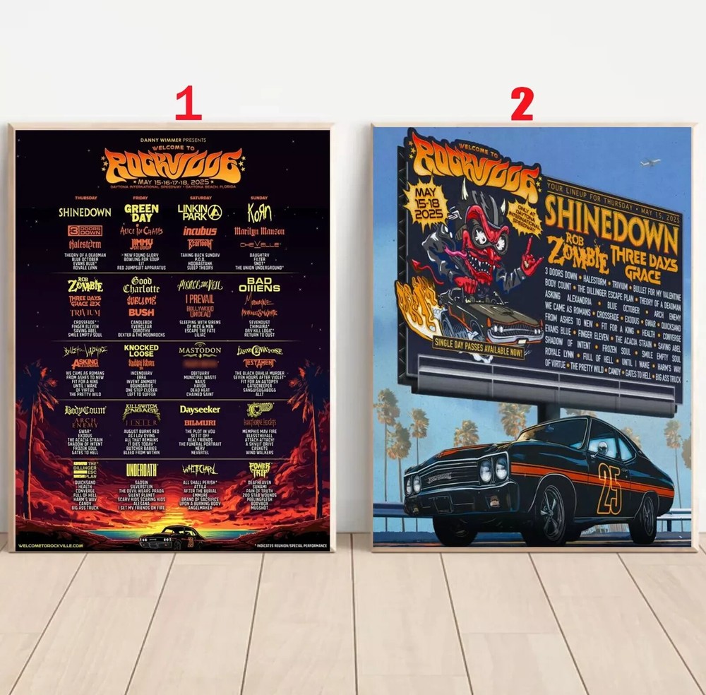 Custom Welcome To Rockville 2025 Daytona Beach FL Poster 15x18 No Frame